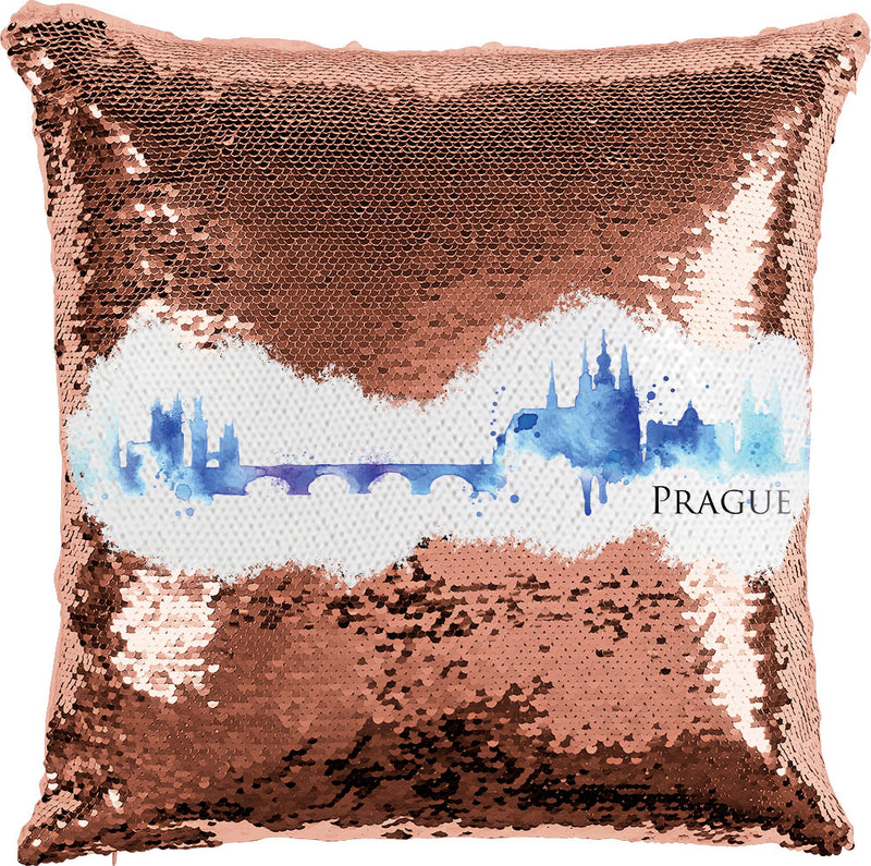 Prague Watercolor with Reversible Sequins