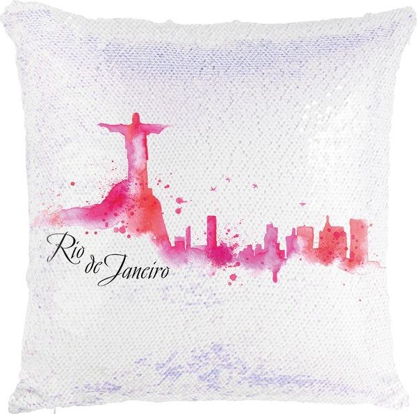 Rio De Janero Watercolor with Reversible Sequins