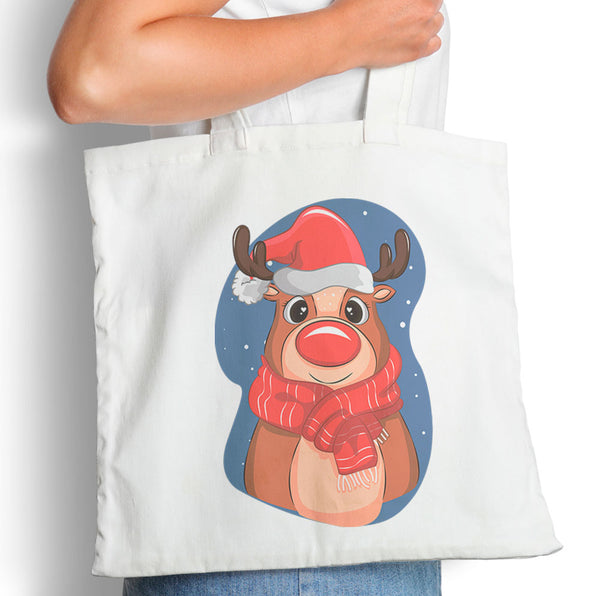 Red Nosed Deer - Tote Bag