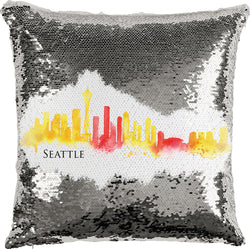 Seattle Watercolor with Reversible Sequins