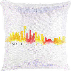 Seattle Watercolor with Reversible Sequins