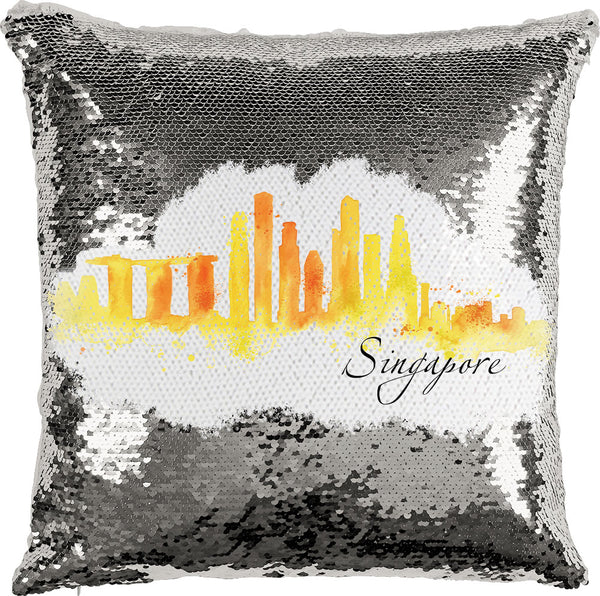 Singapore Watercolor with Reversible Sequins