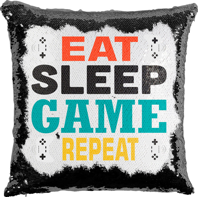 Eat, Sleep, Game with Reversible Sequins