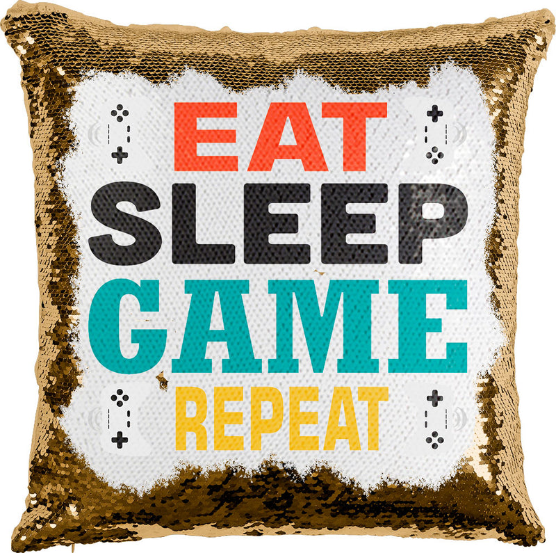 Eat, Sleep, Game with Reversible Sequins