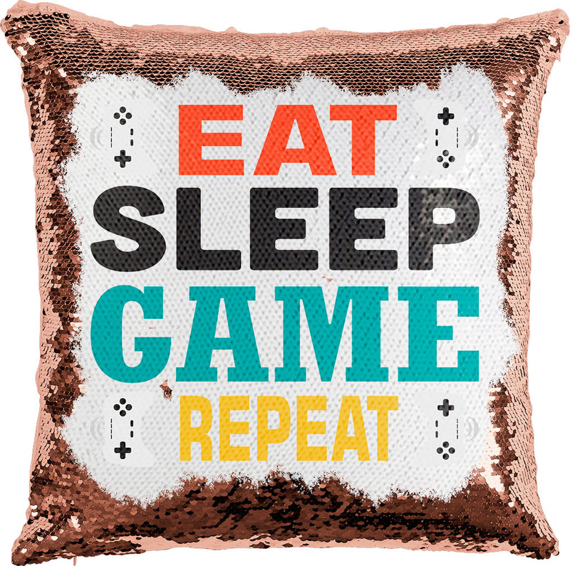 Eat, Sleep, Game with Reversible Sequins