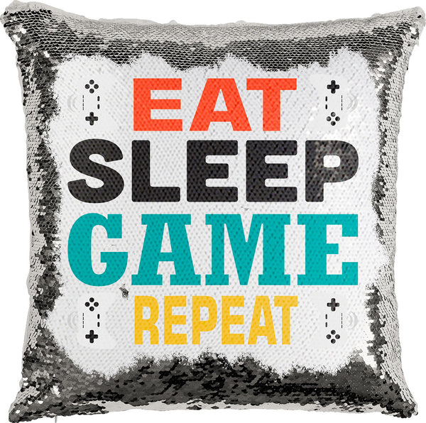 Eat, Sleep, Game with Reversible Sequins