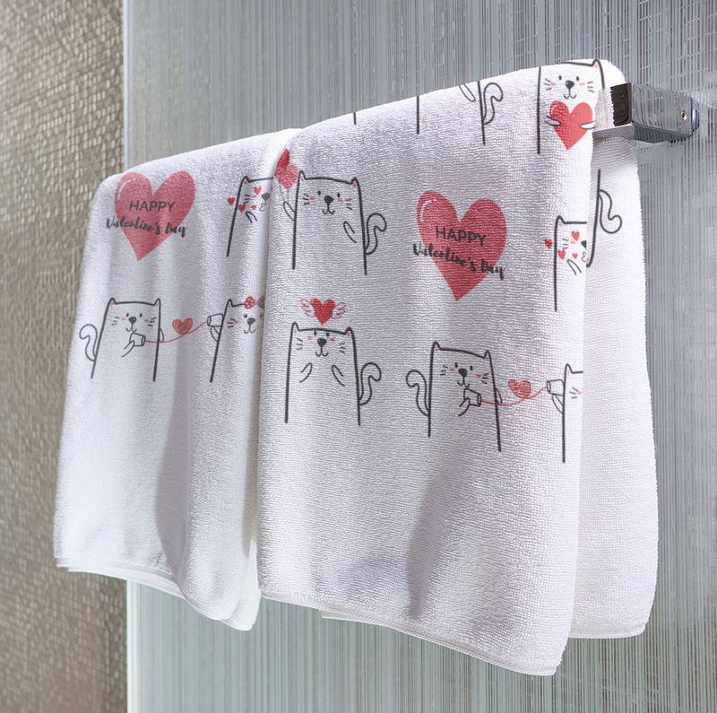 Valentines Cats - Towel