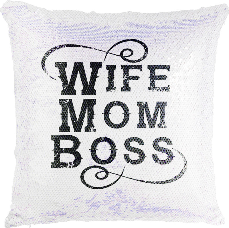 Wife, Mom, Boss with Reversible Sequins