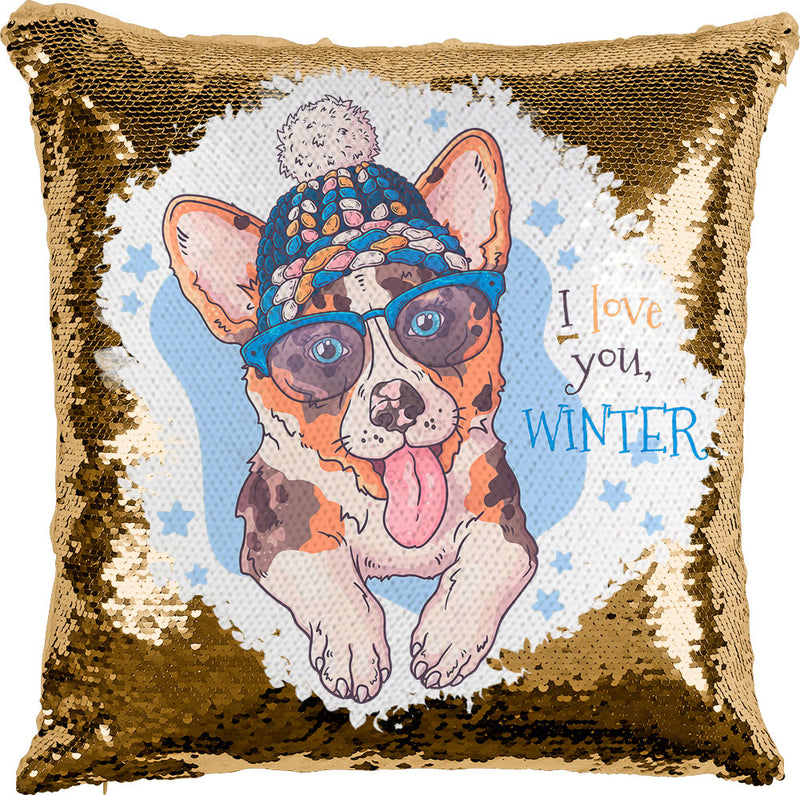 Winter Dog with Reversible Sequins