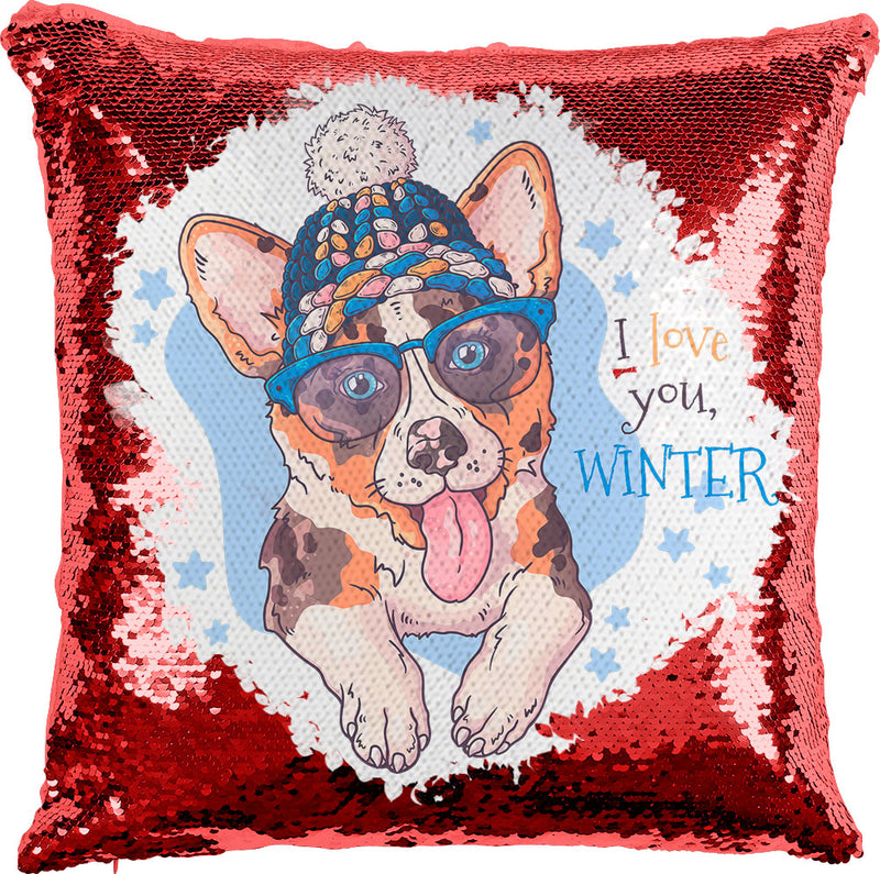 Winter Dog with Reversible Sequins