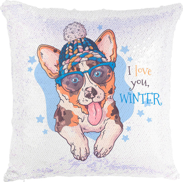 Winter Dog with Reversible Sequins